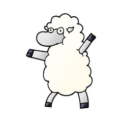 cartoon doodle sheep standing upright