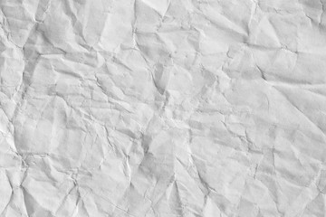 Crumpled paper./ Creased texture white background 