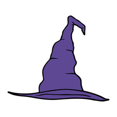 cartoon doodle witch hat