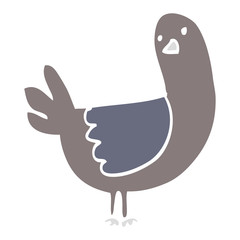 flat color style cartoon pigeon