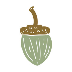 cartoon doodle acorn