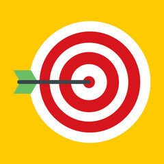 Business red target icon. Flat illustration of business red target vector icon for web design