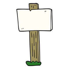 cartoon doodle sign post