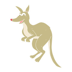 flat color illustration of a cartoon kangaroo