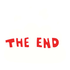 Fototapeta premium cartoon doodle wording the end