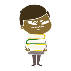 flat color style cartoon angry man