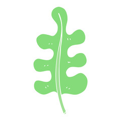 flat color illustration of a cartoon leaf