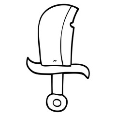 line drawing cartoon dagger