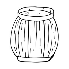 line drawing cartoon beer barrel
