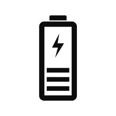 Half battery energy icon. Simple illustration of half battery energy vector icon for web design isolated on white background
