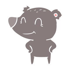 friendly bear with hands on hips