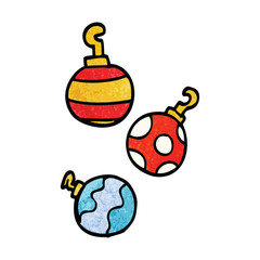 cartoon doodle xmas baubles