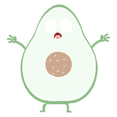 flat color style cartoon avocado