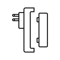 Battery charger icon. Outline illustration of battery charger vector icon for web design isolated on white background