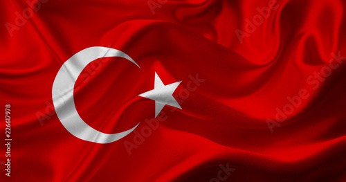 turkish flag waving for celebration and private day
