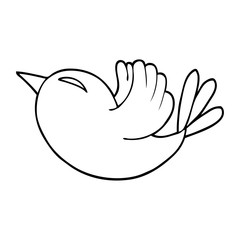 line drawing cartoon red bird