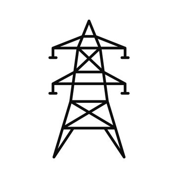 Electric tower icon. Outline illustration of electric tower vector icon for web design isolated on white background