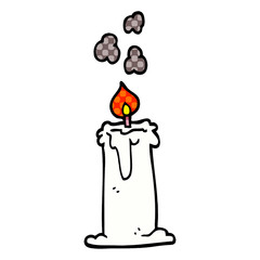 cartoon doodle candle burning