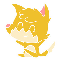 flat color style cartoon friendly fox