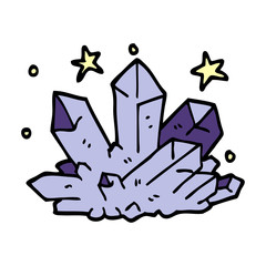 cartoon doodle magical crystal