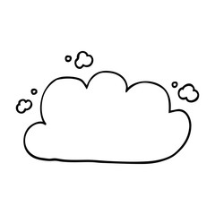 line drawing cartoon storm cloud