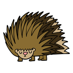 cartoon doodle spiky hedgehog