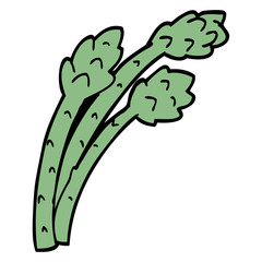 cartoon doodle asparagus plant