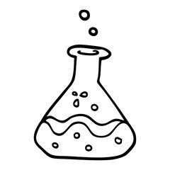 line drawing cartoon science experiment