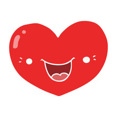 flat color style cartoon love heart character