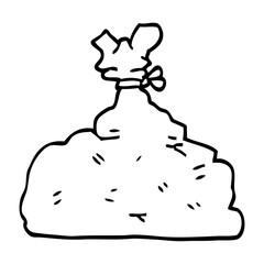 line drawing cartoon garbage bag