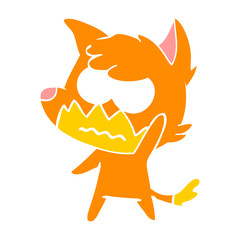 flat color style cartoon annoyed fox