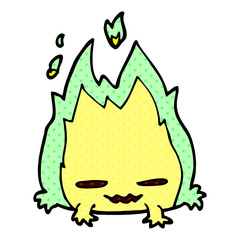 cartoon doodle fire demon