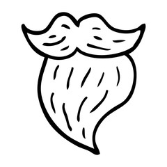line drawing cartoon white beard