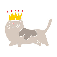 flat color style cartoon arrogant cat