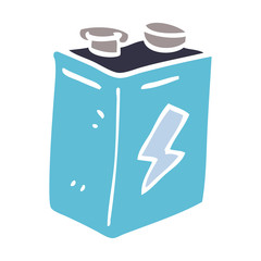 cartoon doodle battery