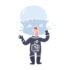 weird flat color style cartoon alien