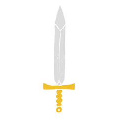 flat color style cartoon sword