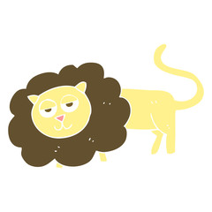 flat color illustration of a cartoon lion