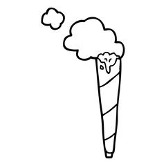 line drawing cartoon rolled cigarette