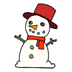 cartoon doodle snowman