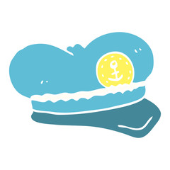flat color style cartoon sailor hat