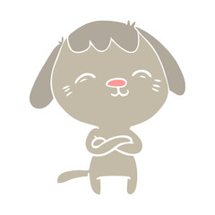 Obraz premium happy flat color style cartoon dog