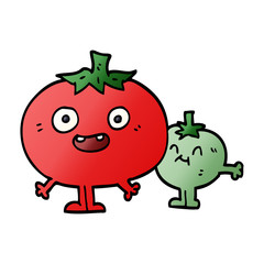 cartoon doodle happy tomatoes