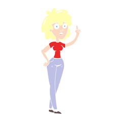 flat color illustration of a cartoon woman
