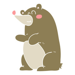 flat color illustration of a cartoon bear