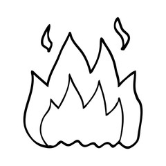 line drawing cartoon fire burning