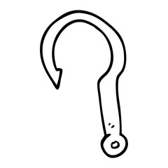 line drawing cartoon fish hook