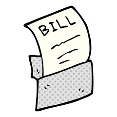 cartoon doodle debt bill