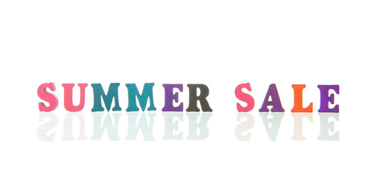 Summer sale in wooden letters