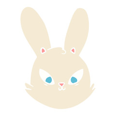 flat color style cartoon bunny face